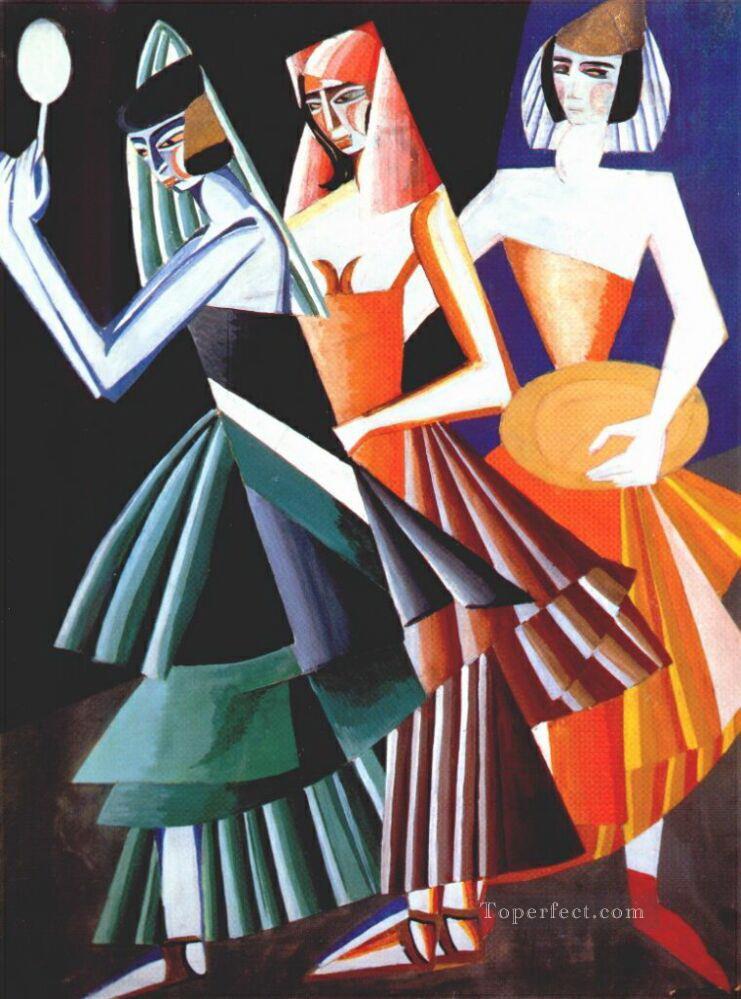 つのベールのダンスのための衣装デザイン 1917 アレクサンドラ エクスターの要約油絵